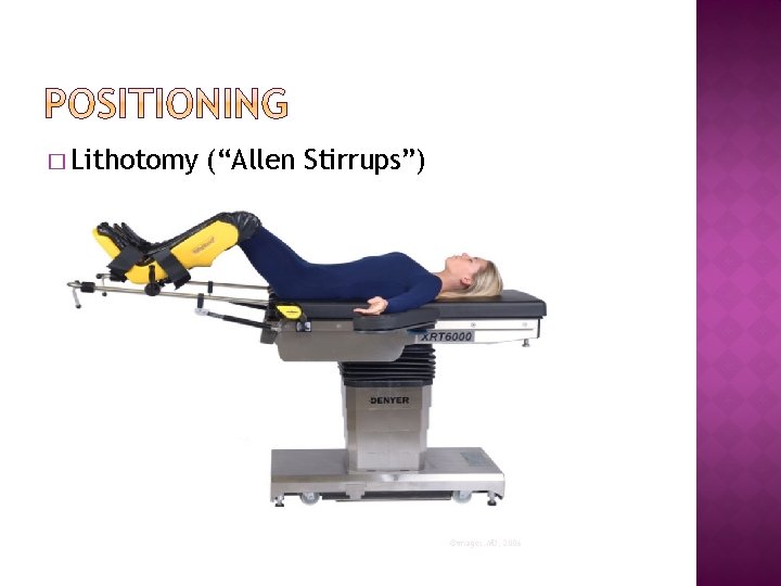 � Lithotomy (“Allen Stirrups”) ©images. MD, 2006 