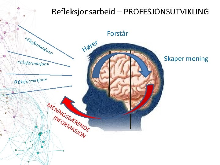 Refleksjonsarbeid – PROFESJONSUTVIKLING «E ksf o Forstår rm a r e r ø sjo