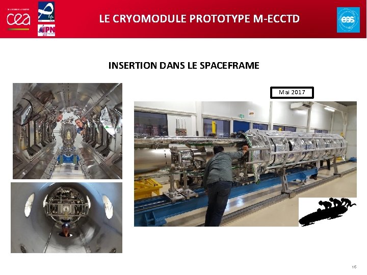 LE CRYOMODULE PROTOTYPE M-ECCTD INSERTION DANS LE SPACEFRAME Mai 2017 15 