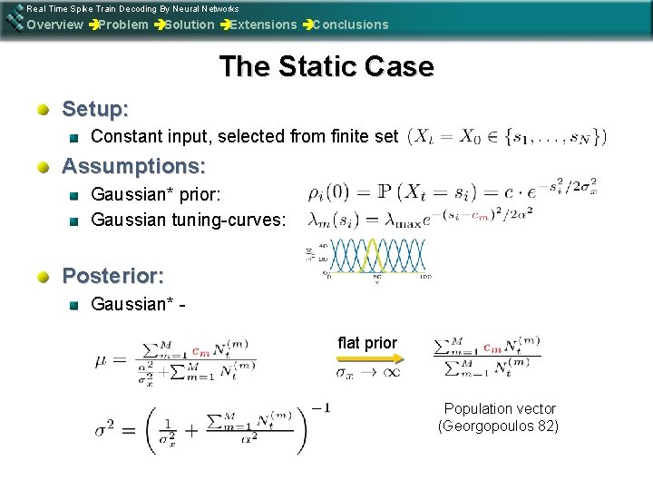 Real Time Spike Train Decoding By Neural Networks Overview èProblem èSolution èExtensions èConclusions The