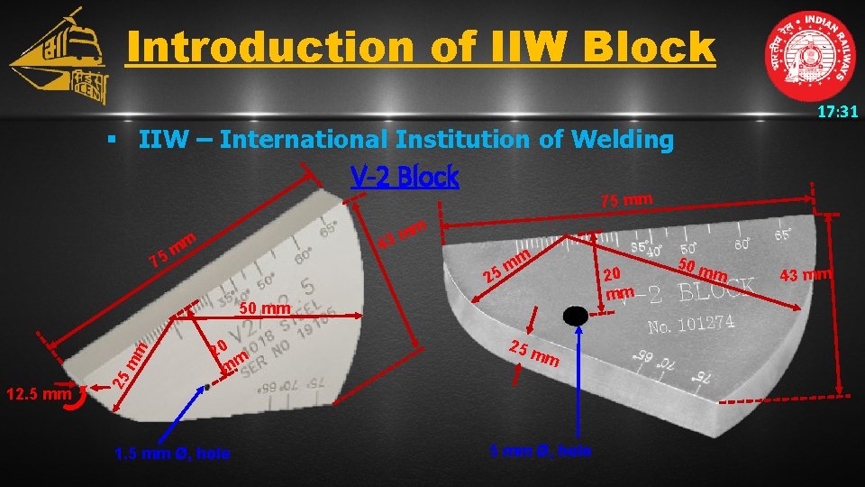 Introduction of IIW Block 17: 31 § IIW – International Institution of Welding V-2