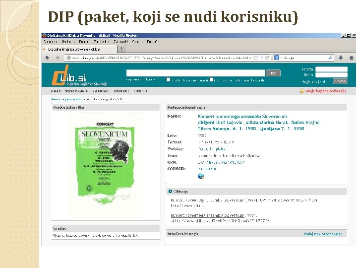 DIP (paket, koji se nudi korisniku) 