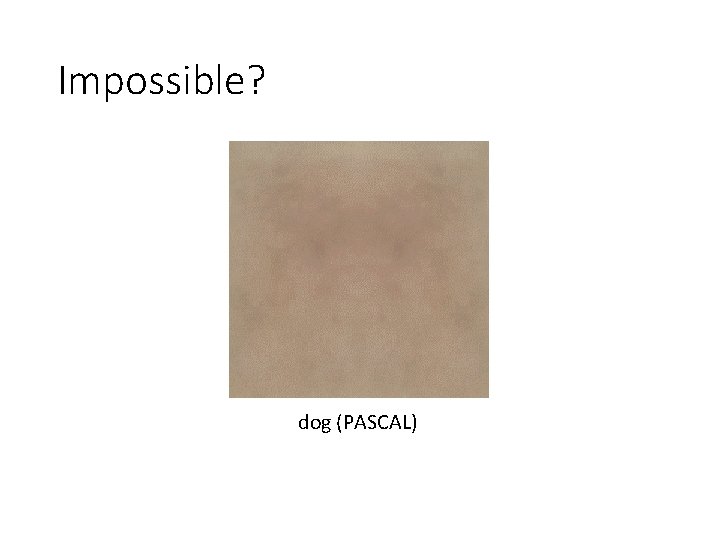 Impossible? dog (PASCAL) 