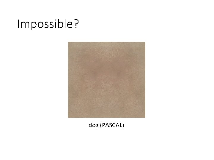 Impossible? dog (PASCAL) Impossible? dog (PASCAL)