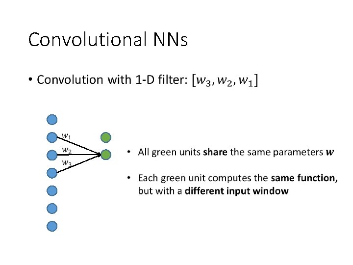 Convolutional NNs • Convolutional NNs •