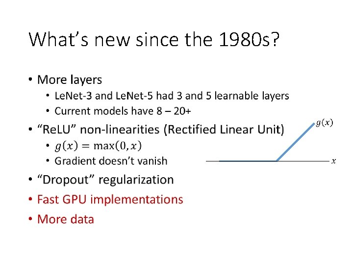 What’s new since the 1980 s? • What’s new since the 1980 s? •