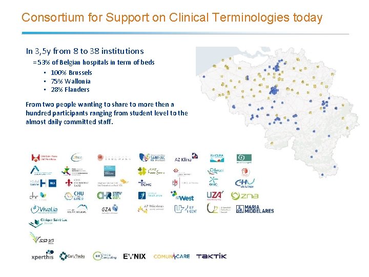Consortium for Support on Clinical Terminologies today In 3, 5 y from 8 to