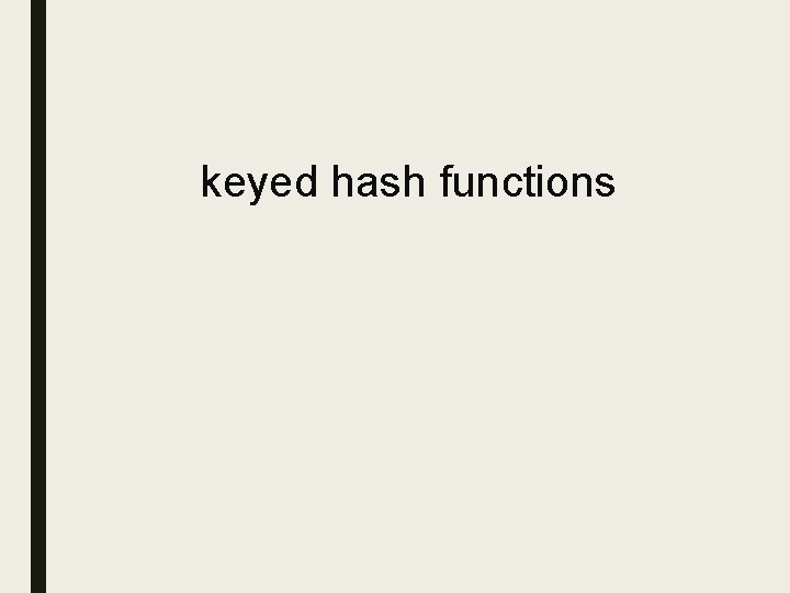 keyed hash functions 