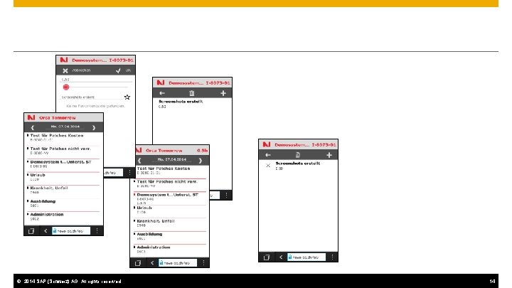 © 2014 SAP (Schweiz) AG. All rights reserved. 14 