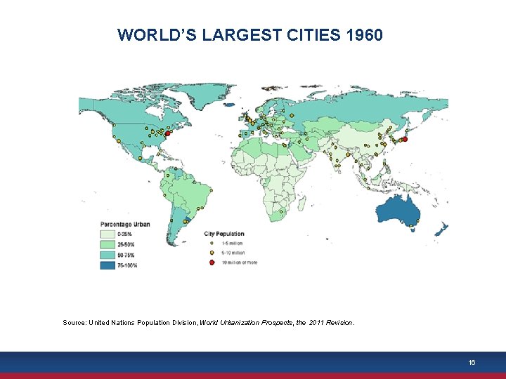 WORLD’S LARGEST CITIES 1960 Source: United Nations Population Division, World Urbanization Prospects, the 2011