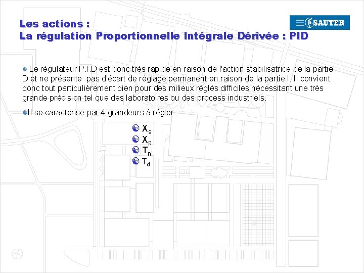 Les actions : La régulation Proportionnelle Intégrale Dérivée : PID Le régulateur P. I.
