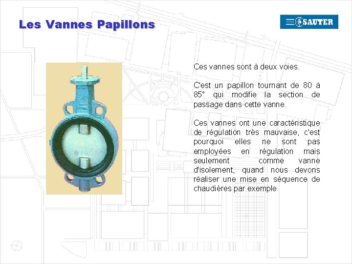 Les Vannes Papillons Ces vannes sont à deux voies. C'est un papillon tournant de