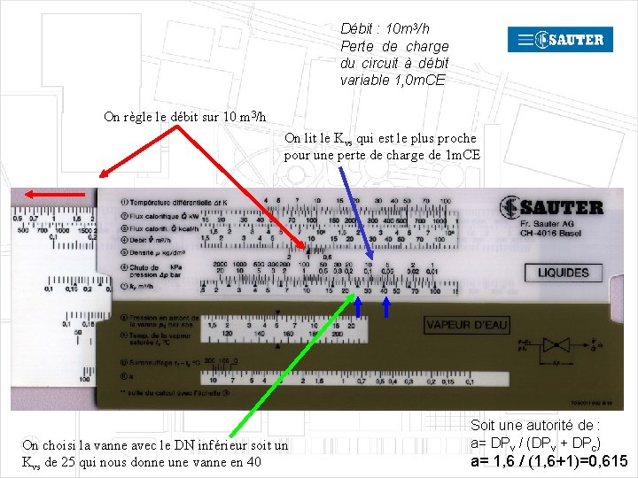 Débit : 10 m 3/h Perte de charge du circuit à débit variable 1,