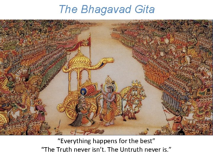 Three. The Possible Futures for. Gita Humanity Bhagavad “Everything happens for the best” “The