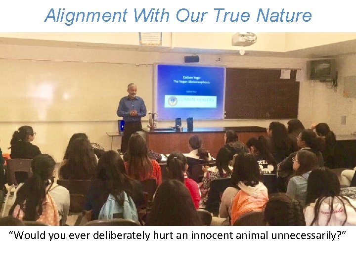 Alignment With Our True Nature “Would you ever deliberately hurt an innocent animal unnecessarily?