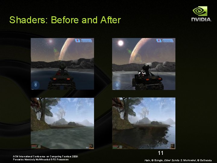 Shaders: Before and After ACM International Conference on Computing Frontiers 2009: Pervasive Massively Multithreaded