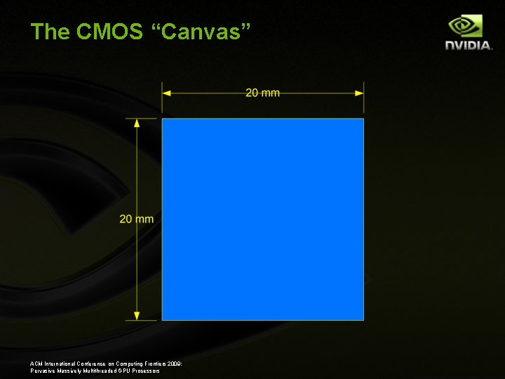 The CMOS “Canvas” ACM International Conference on Computing Frontiers 2009: Pervasive Massively Multithreaded GPU