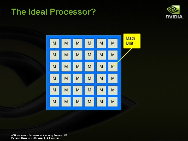 The Ideal Processor? ACM International Conference on Computing Frontiers 2009: Pervasive Massively Multithreaded GPU