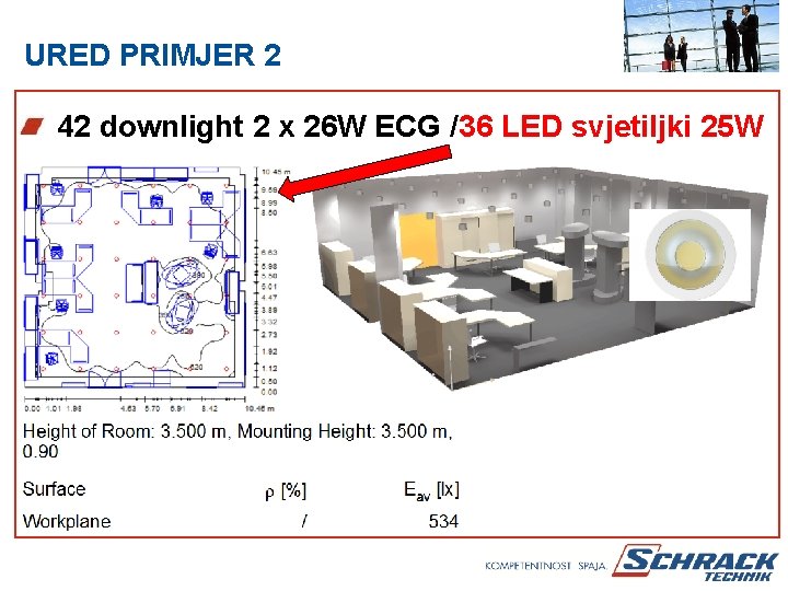 URED PRIMJER 2 42 downlight 2 x 26 W ECG /36 LED svjetiljki 25