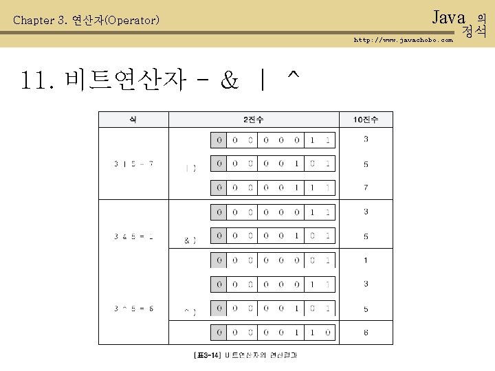 Chapter 3. 연산자(Operator) Java http: //www. javachobo. com 11. 비트연산자 - & | ^