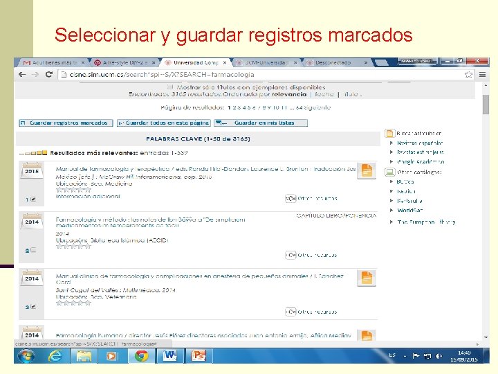 Seleccionar y guardar registros marcados 