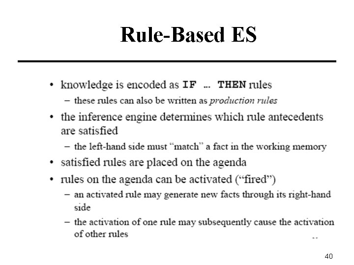 Rule-Based ES 40 