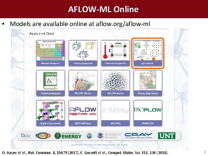 AFLOW-ML Online • Models are available online at aflow. org/aflow-ml O. Isayev et al.
