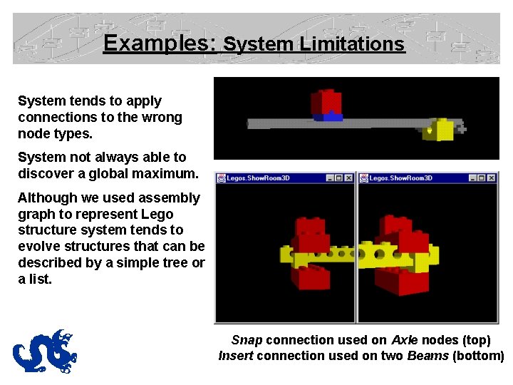 Examples: System Limitations System tends to apply connections to the wrong node types. System