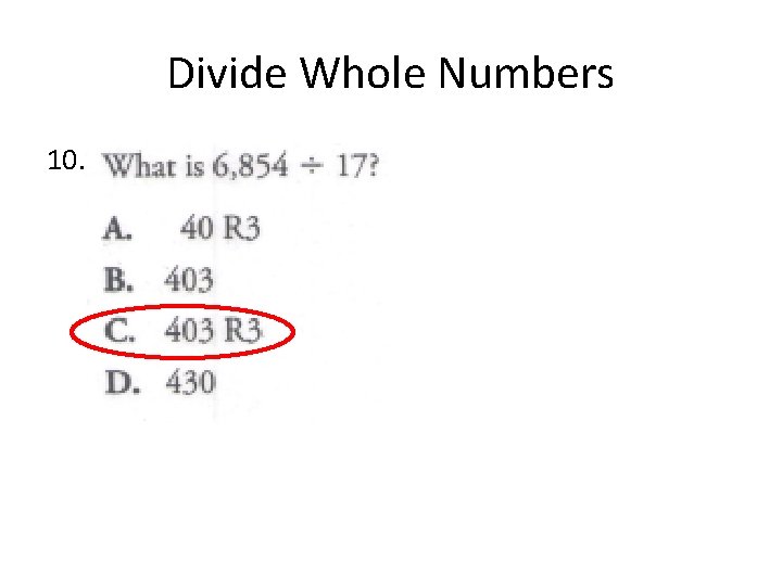 Divide Whole Numbers 10. 