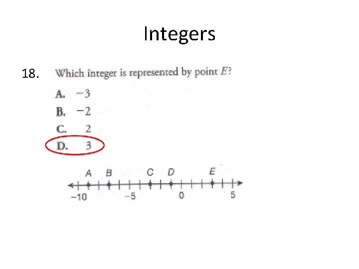 Integers 18. 