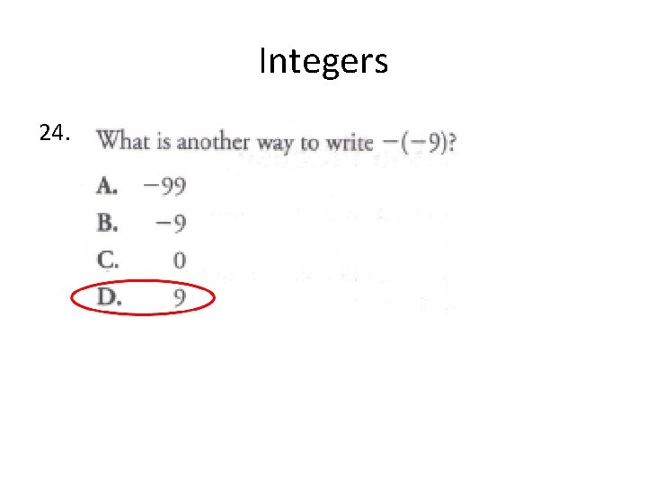 Integers 24. 
