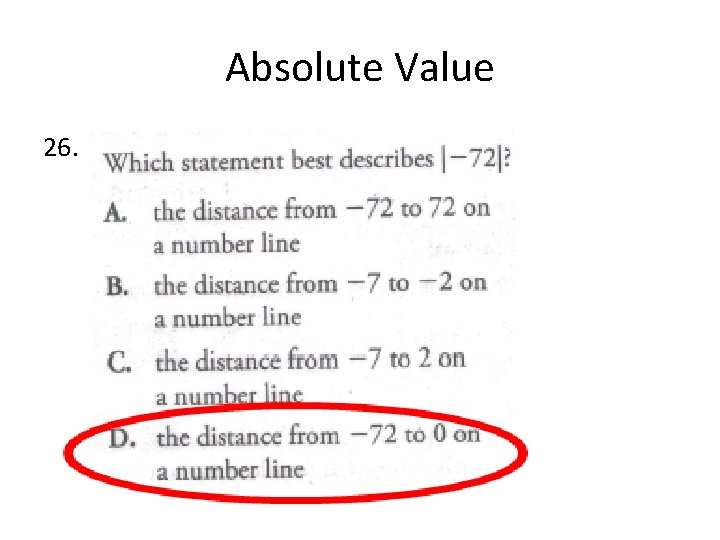 Absolute Value 26. 