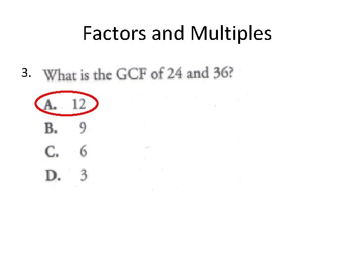 Factors and Multiples 3. 