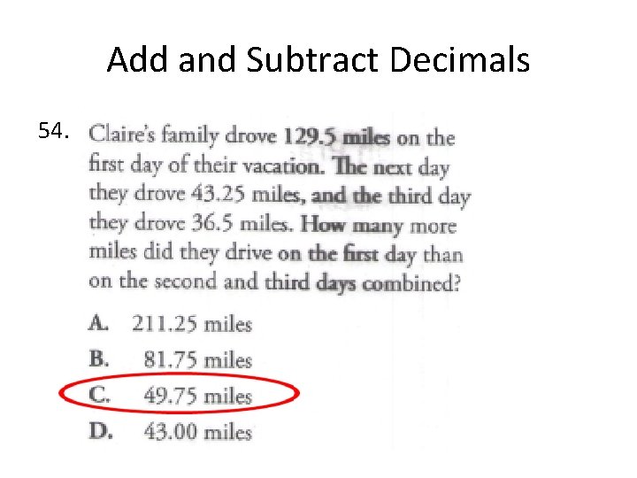 Add and Subtract Decimals 54. 