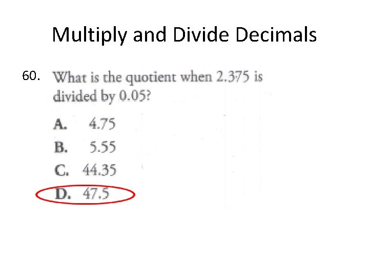 Multiply and Divide Decimals 60. 
