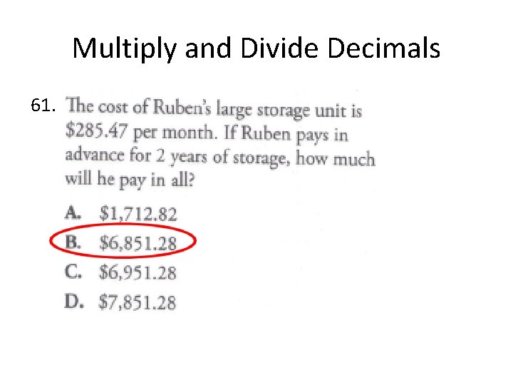 Multiply and Divide Decimals 61. 
