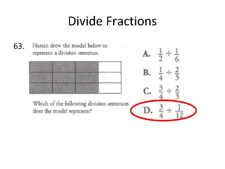 Divide Fractions 63. 