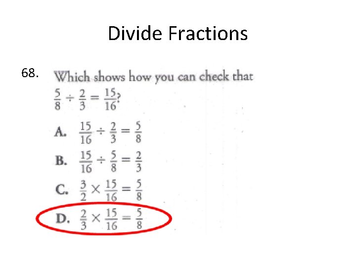 Divide Fractions 68. 