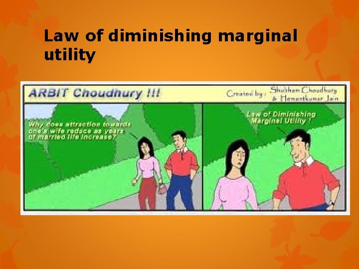 Law of diminishing marginal utility 