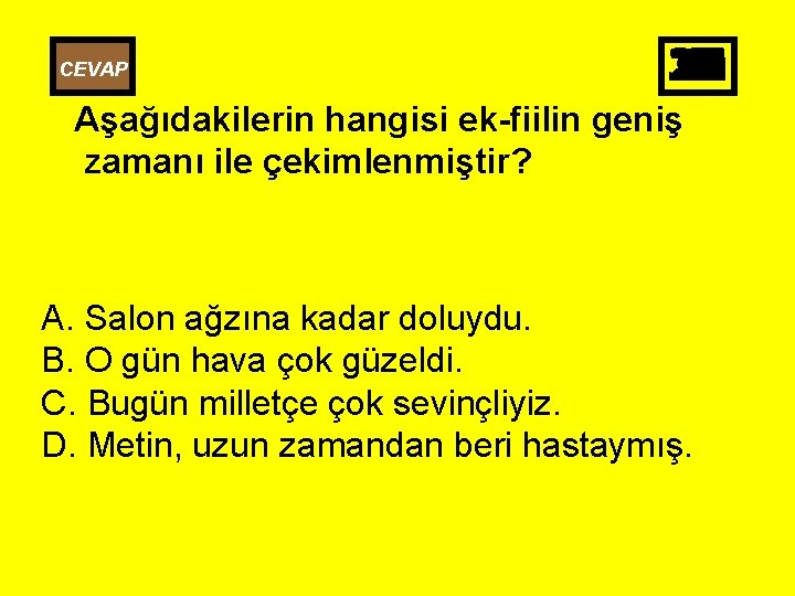 CEVAP 25 26 27 28 29 30 10 11 12 13 14 15 16