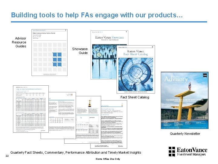 Building tools to help FAs engage with our products… Advisor Resource Guides Showcase Guide