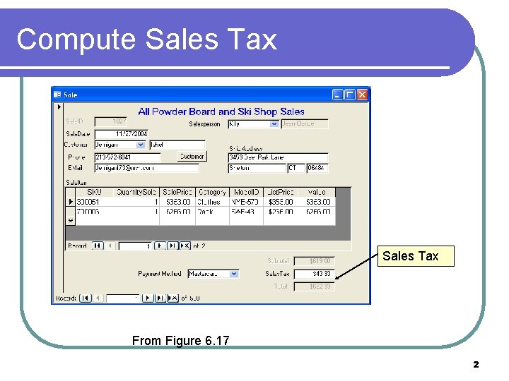 Compute Sales Tax From Figure 6. 17 2 