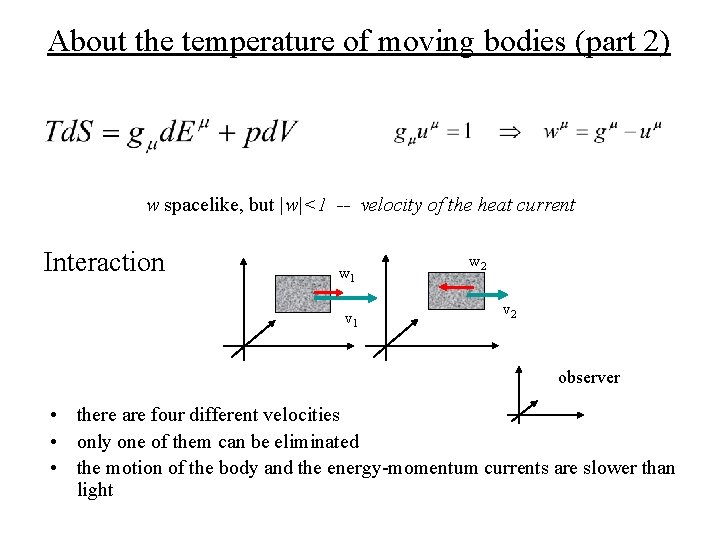 About the temperature of moving bodies (part 2) w spacelike, but |w|<1 -- velocity
