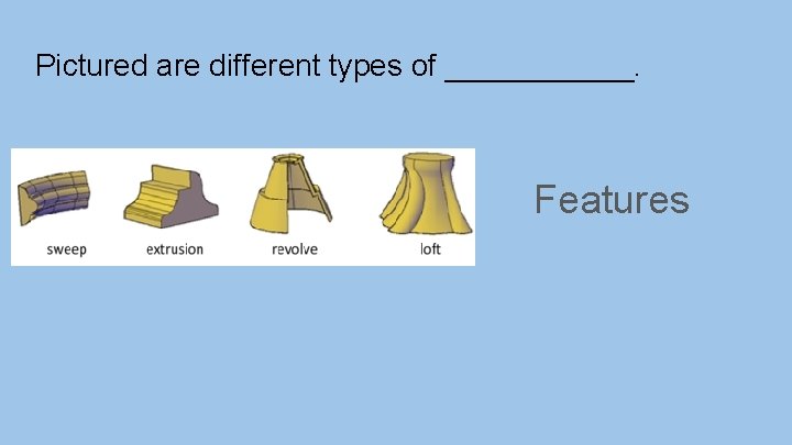 Pictured are different types of ______. Features 