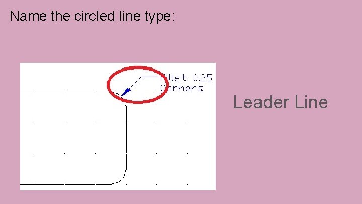 Name the circled line type: Leader Line 