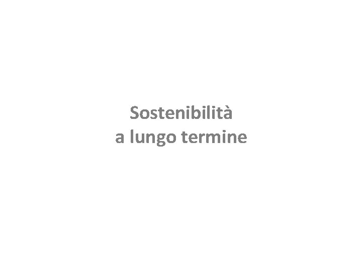 Sostenibilità a lungo termine 