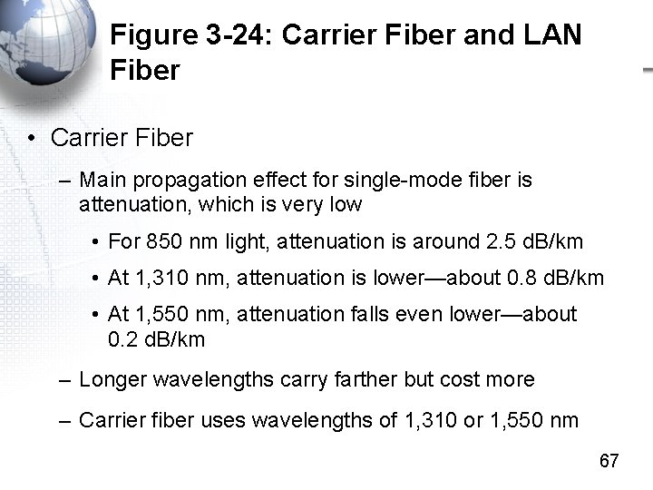 Figure 3 -24: Carrier Fiber and LAN Fiber • Carrier Fiber – Main propagation