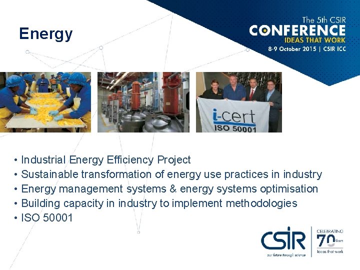 Energy • Industrial Energy Efficiency Project • Sustainable transformation of energy use practices in