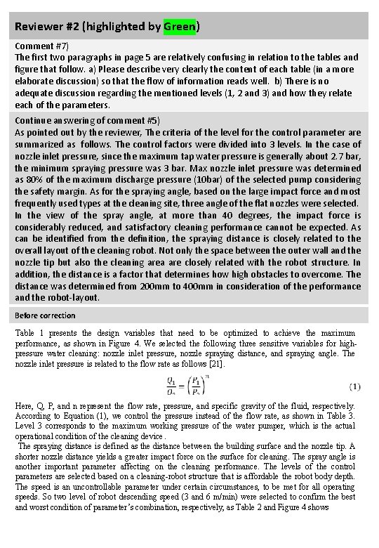 Reviewer #2 (highlighted by Green) Comment #7) The first two paragraphs in page 5