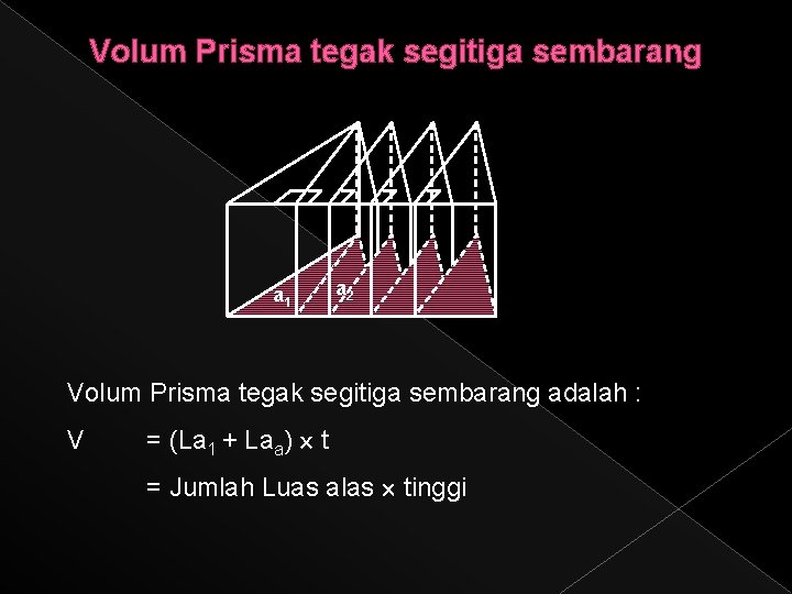 Volum Prisma tegak segitiga sembarang a 1 a 2 Volum Prisma tegak segitiga sembarang